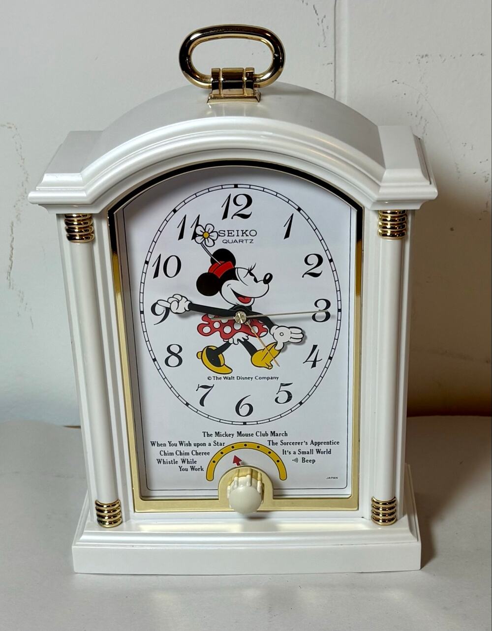 Vintage Seiko Disney Minnie Mouse Musical Alarm Clock QFE120W Cal 34604 Japan